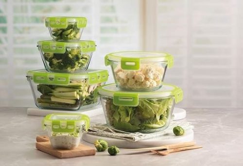Ételtároló üveg műanyag fedővel 0,86L 59604/1094315