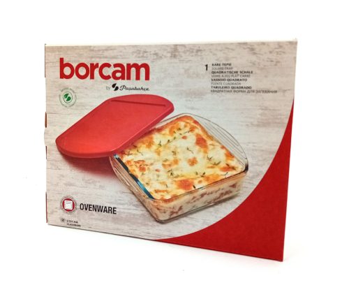 Jénai hőálló tál szögletes műanyag tetővel 1L Borcam 59854/1118133