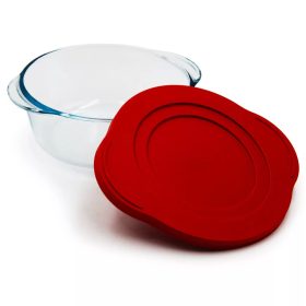   Jénai hőálló tál kerek műanyag tetővel 2,2L Borcam 59001/1109106