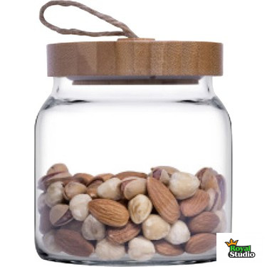 Tároló üveg bambusz tetővel Woody 575ml 43573/1113281