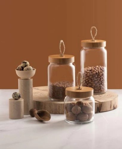 Tároló üveg bambusz tetővel Woody 860ml 43583/1113282