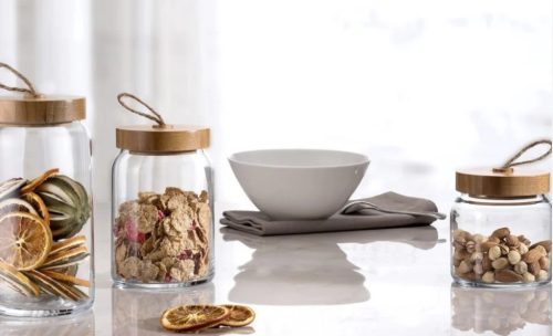 Tároló üveg bambusz tetővel Woody 860ml 43583/1113282