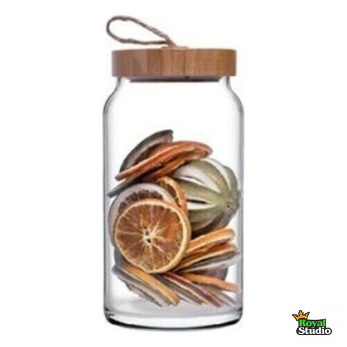 Tároló üveg fa tetővel Woody 1130ml 43593/1113283