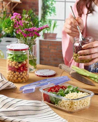 Ételtároló üveg műanyag tetővel 640ml 530176 /1118900