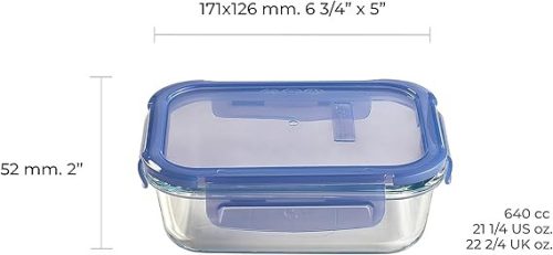 Ételtároló üveg műanyag tetővel 640ml 530176 /1118900