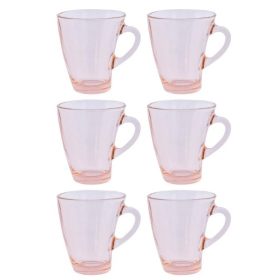 Csésze üveg 6db 170ml halvány rózsaszín 55213 / 1117174
