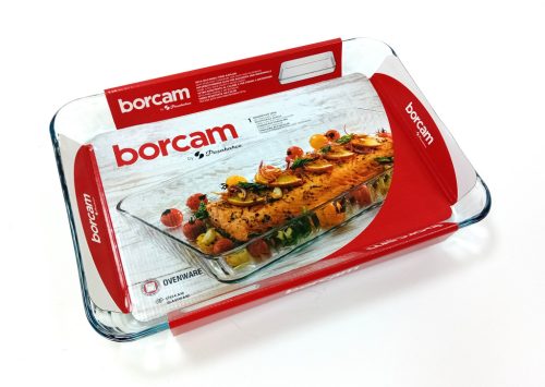 Jénai hőálló sütőtál szögletes bordázott 3,8L Borcam 59204/1001122