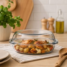   Jénai hőálló sütőtál ovális 2 részes 2,25+2,25L Borcam 59022/1017145