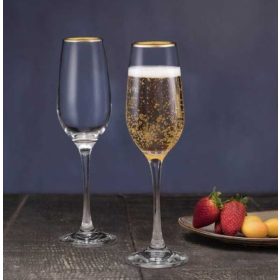 Pezsgős pohár aranyszélű Amber 200ml 6db 440295/1110594