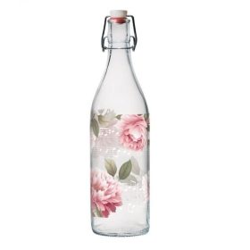 Csatos üveg bazsarózsás 1L M103060