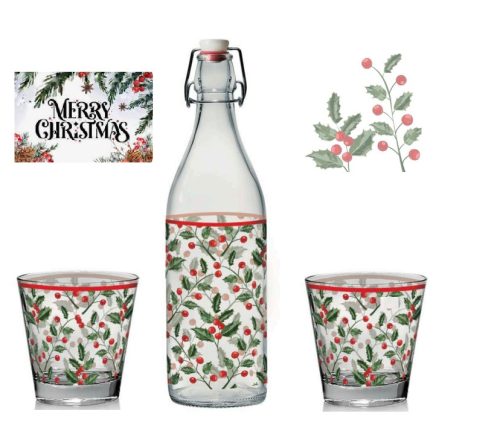 Pohár karácsonyi mintával 3db 250ml M105110 AKCIÓ