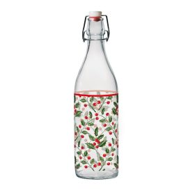 Csatos üveg karácsonyi mintával 1L M105150