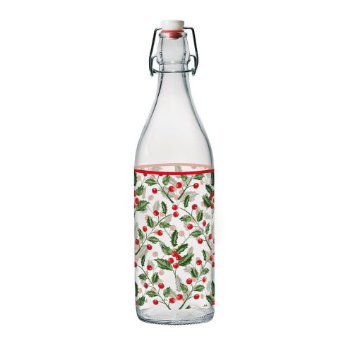 Csatos üveg karácsonyi mintával 1L M105150