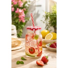 Pohár tetővel szívószállal 1db 450ml S24284