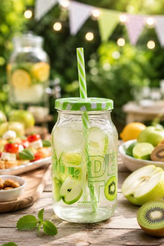 Pohár tetővel szívószállal 1db 450ml S24284