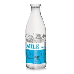 Tejes üveg csavaros tetővel 1L M91820