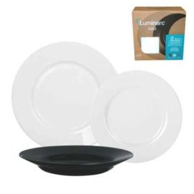Étkészlet Luminarc 18 részes Plumi fekete-fehér AKCIÓ