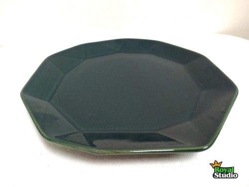 Tányér süteményes kerámia Kristal 23cm metál zöld 2533