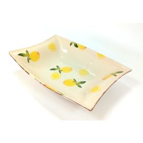 Kínáló tál kerámia citrom mintás
