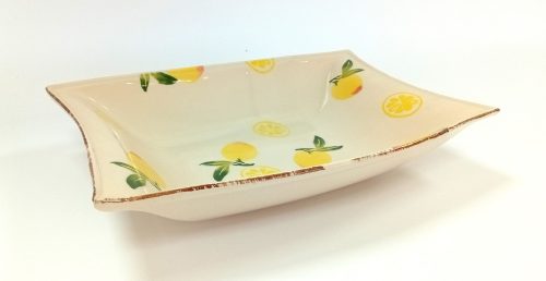 Kínáló tál kerámia citrom mintás