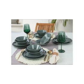 Étkészlet kerámia 16 részes zöld 324