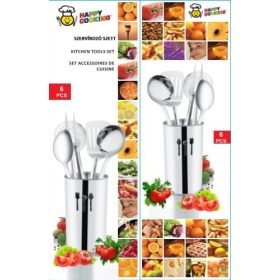   Szervírozó szett rozsdamentes 6 részes Happy Cooking dobozos RS-1281