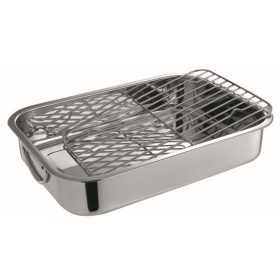Tepsi grillráccsal rozsdamentes 35cm Happy Cooking RS-1261