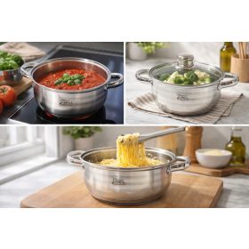 Lábas Inox üveg fedővel 3,4L Happy Cooking RS-1133