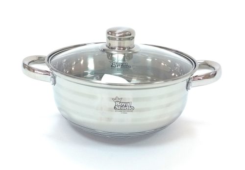 Lábas Inox üveg fedővel 3,4L Happy Cooking RS-1133