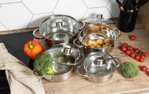 Lábas Inox üveg fedővel 4,5L Happy Cooking RS-1134