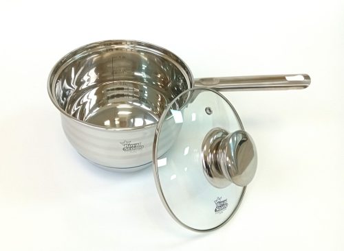 Lábas nyeles Inox 2,2L üveg fedővel Happy Cooking RS-1138