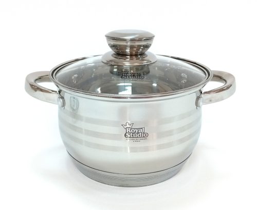 Lábas Inox 2,2L üveg fedővel Happy Cooking RS-1137