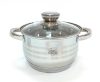 Lábas Inox 3,0L üveg fedővel Happy Cooking RS-1139