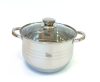 Lábas Inox 6,7L üveg fedővel Happy Cooking RS-1141