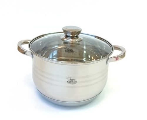 Lábas Inox 6,7L üveg fedővel Happy Cooking RS-1141