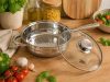 Serpenyő Inox 3,4L üveg fedővel Happy Cooking RS-1142