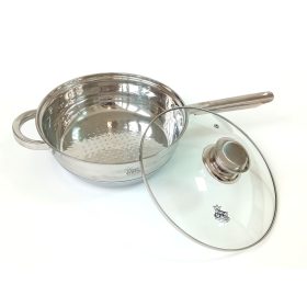 Serpenyő Inox 3,4L üveg fedővel Happy Cooking RS-1142