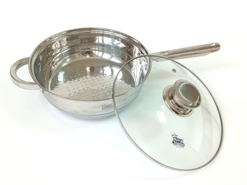 Serpenyő Inox 3,4L üveg fedővel Happy Cooking RS-1142