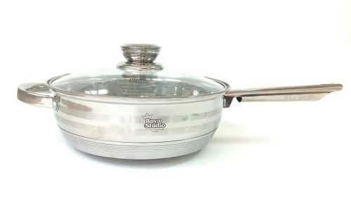 Serpenyő Inox 3,4L üveg fedővel Happy Cooking RS-1142