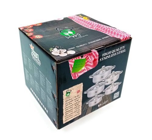 Edénykészlet 10 részes üveg fedővel Happy Cooking RS-1227