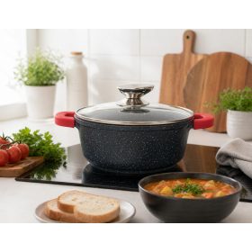   Lábas márvány bevonat 4,1L üveg fedővel Happy Cooking RS-1198