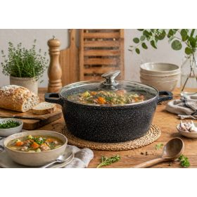   Lábas márvány bevonat 8,9L üveg fedővel Happy Cooking RS-1200