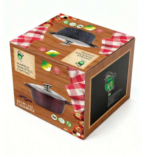Lábas márvány bevonat 8,9L üveg fedővel Happy Cooking RS-1200