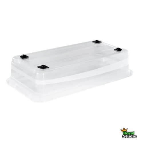 Tárolódoboz tetővel gurulós 33L Konrad átlátszó 1043600100000