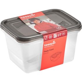   Ételtároló szett 2db 2L Fredo szürke/átlátszó 3067682700000