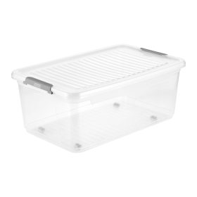   Tárolódoboz tetővel gurulós Leo 37L átlátszó 1100100100000