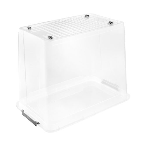 Tárolódoboz tetővel gurulós Leo 74L átlátszó 1100400100000 AKCIÓ