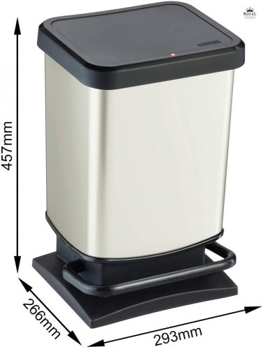 Szemetes pedálos 20L 29,3x26,6x45,7cm Paso fehér 1754011007