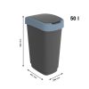 Szemetes billenős fedeles 50L 40,1x29,8x60,2cm Twist fekete/kék 1754506161