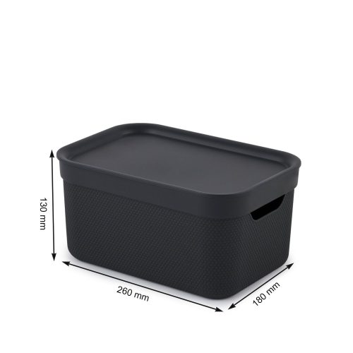 Tároló doboz tetővel 5L Deco grafit 1052208046